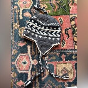 Wool trapper tassel beanie hat